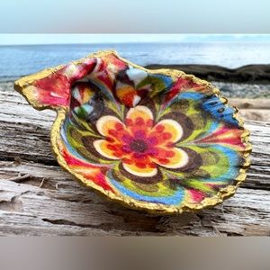 Gilded and Decoupaged Seashells that I have lovingly collected and decorated.